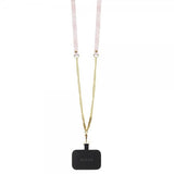 Guess iPhone 15 Deksel Metal Logo Strass Crossbody Strap Rosa
