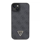 Guess iPhone 15 Deksel Metal Logo Strass Crossbody Strap Svart