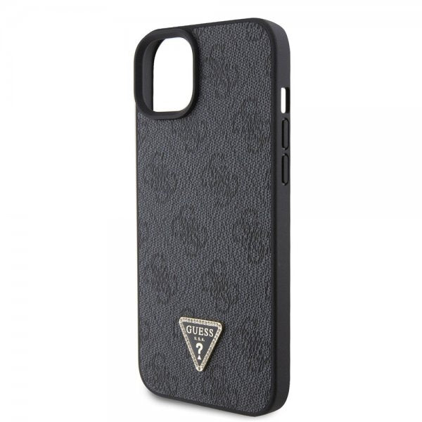 Guess iPhone 15 Deksel Metal Logo Strass Crossbody Strap Svart