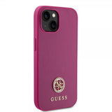 Guess iPhone 15 Deksel Metal Logo Strass Metallic Rosa