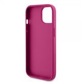 Guess iPhone 15 Deksel Metal Logo Strass Metallic Rosa