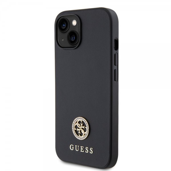 Guess iPhone 15 Deksel Metal Logo Strass Svart