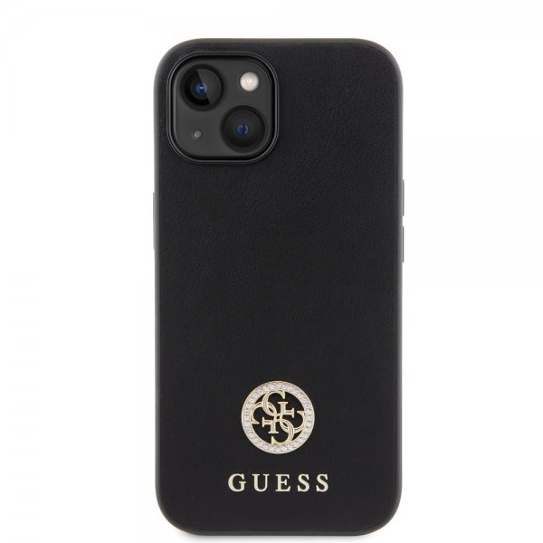 Guess iPhone 15 Deksel Metal Logo Strass Svart