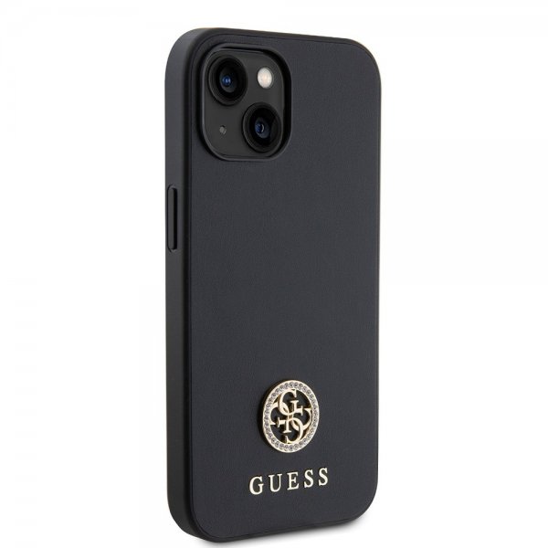 Guess iPhone 15 Deksel Metal Logo Strass Svart