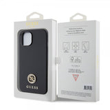 Guess iPhone 15 Deksel Metal Logo Strass Svart