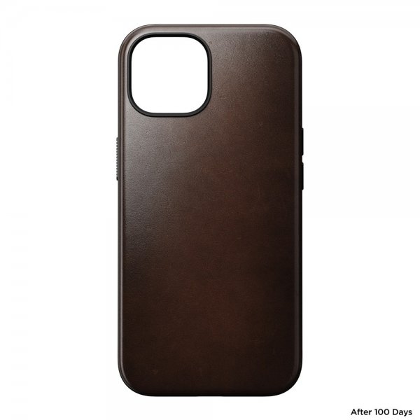 Nomad iPhone 15 Deksel Modern Leather Case Horween Rustic Brown