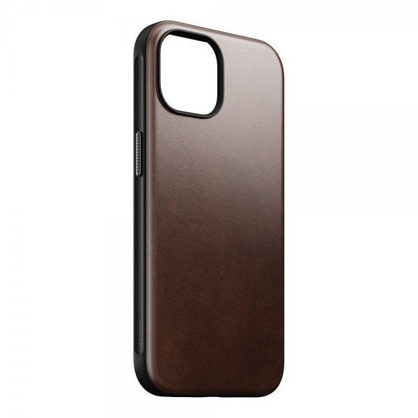 Nomad iPhone 15 Deksel Modern Leather Case Horween Rustic Brown