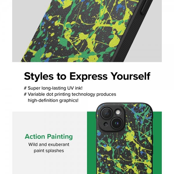 Ringke iPhone 15 Deksel Onyx Design Action Painting