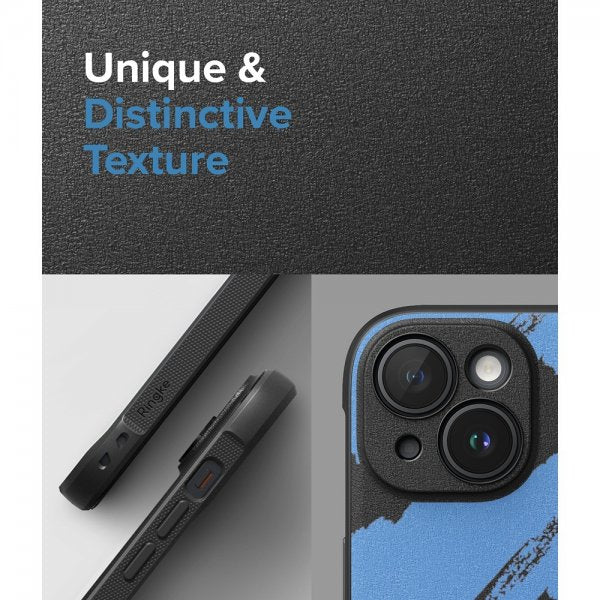 Ringke iPhone 15 Deksel Onyx Design Blue Brush