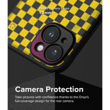 Ringke iPhone 15 Deksel Onyx Design Checkerboard Yellow