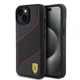 Ferrari iPhone 15 Deksel Perforert Svart