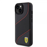 Ferrari iPhone 15 Deksel Perforert Svart