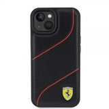 Ferrari iPhone 15 Deksel Perforert Svart