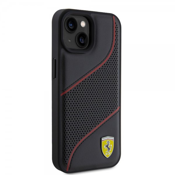 Ferrari iPhone 15 Deksel Perforert Svart