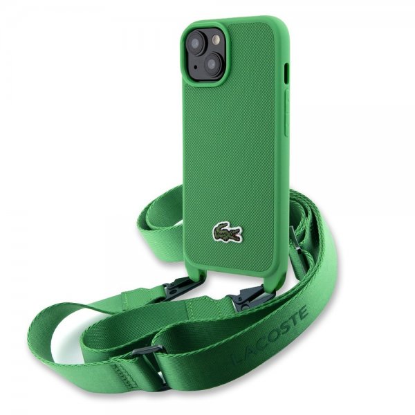 Lacoste iPhone 15 Deksel Petit Pique Logo Strap Grønn