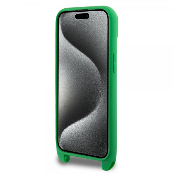 Lacoste iPhone 15 Deksel Petit Pique Logo Strap Grønn