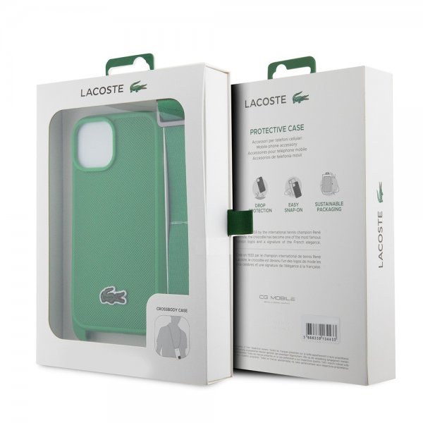 Lacoste iPhone 15 Deksel Petit Pique Logo Strap Grønn