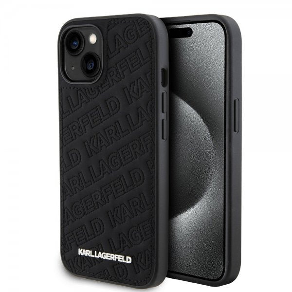 Karl Lagerfeld iPhone 15 Deksel Quilted K Pattern Svart