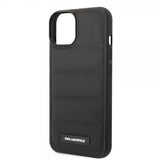 Karl Lagerfeld iPhone 15 Deksel Quilted Nylon Puffy Case Logo Plate Svart