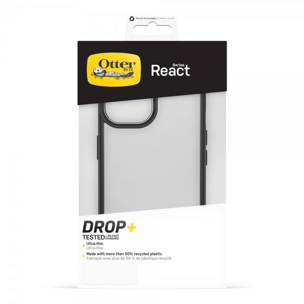 Otterbox iPhone 15 Deksel React Black Crystal
