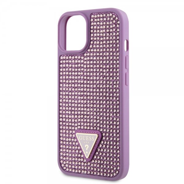 Guess iPhone 15 Deksel Rhinestone Lilla