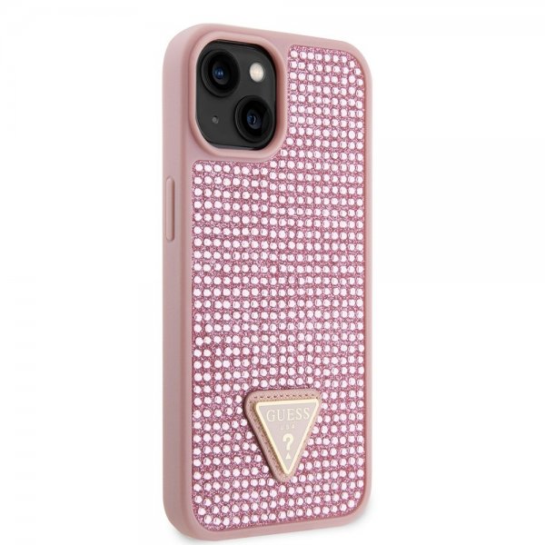 Guess iPhone 15 Deksel Rhinestone Rosa