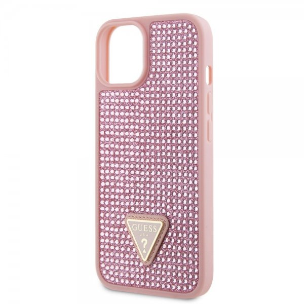 Guess iPhone 15 Deksel Rhinestone Rosa