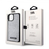Karl Lagerfeld iPhone 15 Deksel Rhinestone Sølv