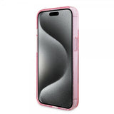Guess iPhone 15 Deksel Ring Stand Glitter MagSafe Rosa
