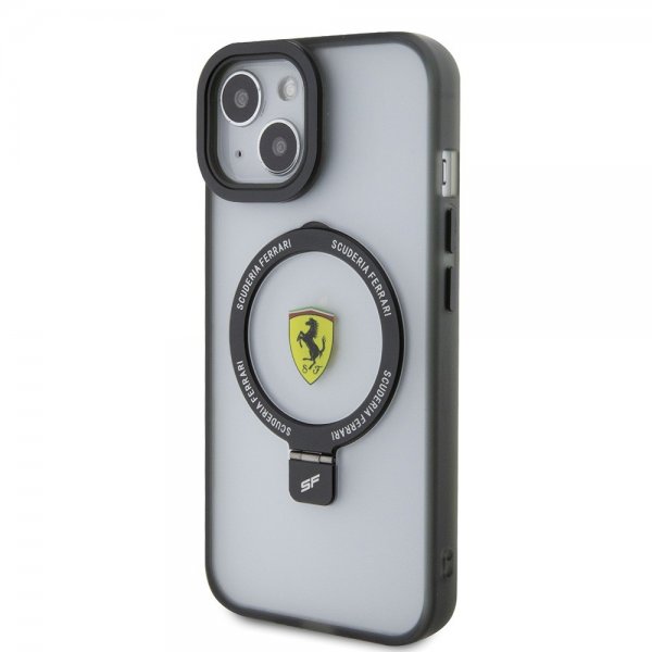 Ferrari iPhone 15 Deksel Ring Stand MagSafe Svart