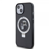 Karl Lagerfeld iPhone 15 Deksel Ring Stand MagSafe Svart