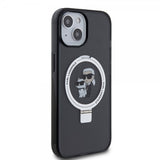 Karl Lagerfeld iPhone 15 Deksel Ring Stand MagSafe Svart
