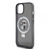 Karl Lagerfeld iPhone 15 Deksel Ring Stand MagSafe Svart