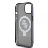 Karl Lagerfeld iPhone 15 Deksel Ring Stand MagSafe Svart
