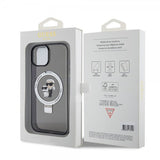 Karl Lagerfeld iPhone 15 Deksel Ring Stand MagSafe Svart