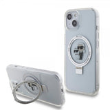 Karl Lagerfeld iPhone 15 Deksel Ring Stand MagSafe Hvit