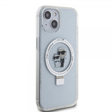 Karl Lagerfeld iPhone 15 Deksel Ring Stand MagSafe Hvit