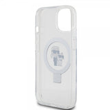 Karl Lagerfeld iPhone 15 Deksel Ring Stand MagSafe Hvit