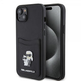 Karl Lagerfeld iPhone 15 Deksel Saffiano Double Cardslot Svart