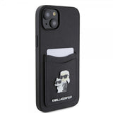 Karl Lagerfeld iPhone 15 Deksel Saffiano Double Cardslot Svart