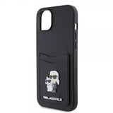 Karl Lagerfeld iPhone 15 Deksel Saffiano Double Cardslot Svart