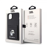 Karl Lagerfeld iPhone 15 Deksel Saffiano Double Cardslot Svart