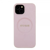 Guess iPhone 15 Deksel Saffiano MagSafe Rosa