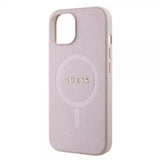 Guess iPhone 15 Deksel Saffiano MagSafe Rosa