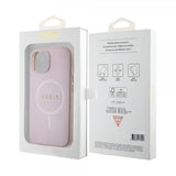 Guess iPhone 15 Deksel Saffiano MagSafe Rosa