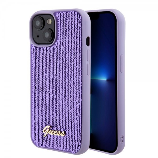 Guess iPhone 15 Deksel Sequin Lilla
