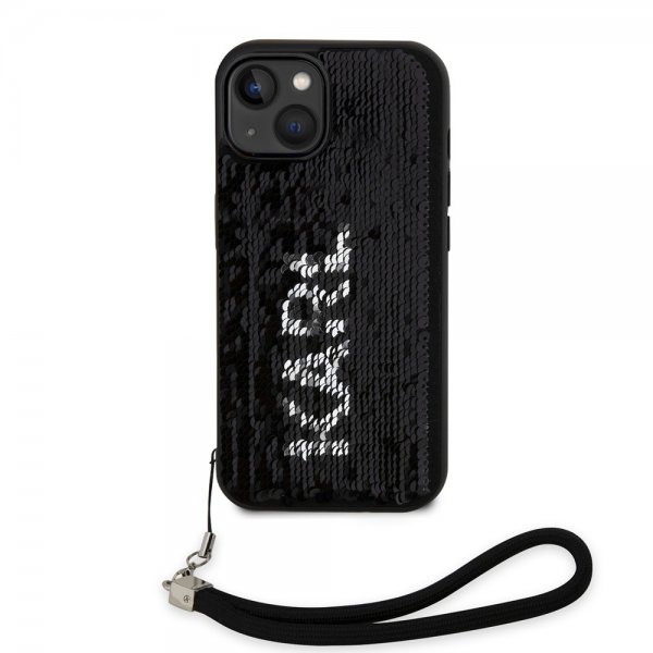 Karl Lagerfeld iPhone 15 Deksel Sequin Svart