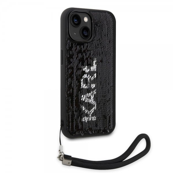 Karl Lagerfeld iPhone 15 Deksel Sequin Svart
