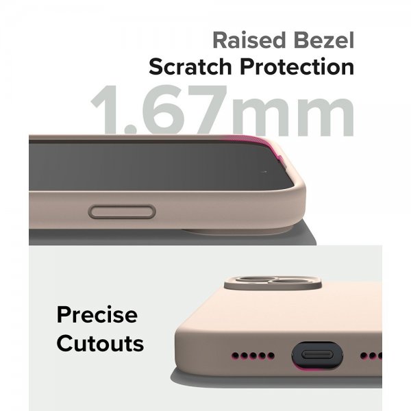 Ringke iPhone 15 Deksel Silicone Magnetic Pink Sand