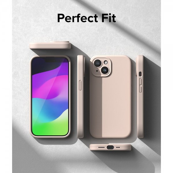 Ringke iPhone 15 Deksel Silicone Magnetic Pink Sand